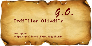 Gröller Olivér névjegykártya